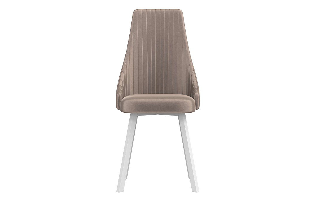 Стул Лион велюр конфетти мокко/Цвет металл белый